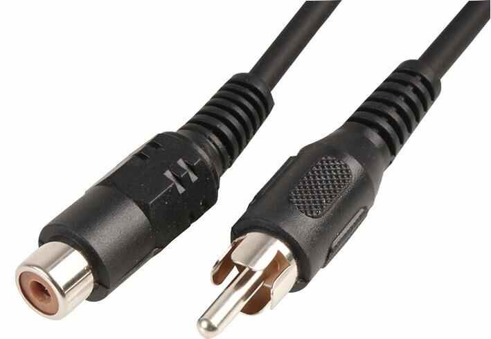 Pro Signal - 5m RCA Male go Female Tead Fuaime Dubh