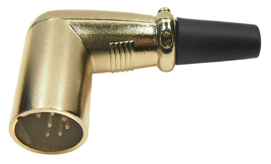 CLIFF 7 Pin Right Angle XLR Plug, Zinc Alloy, Silver Plated