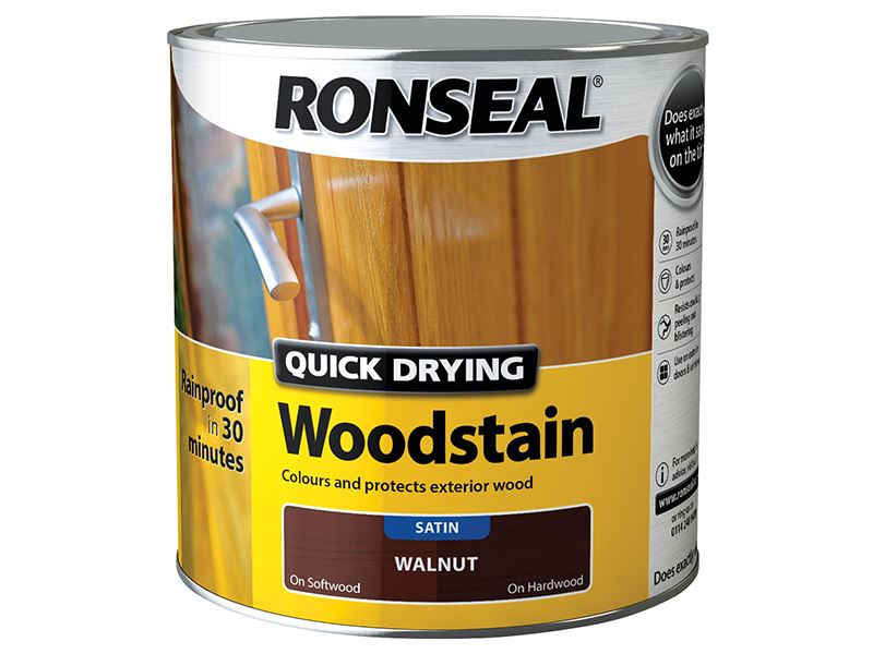 Ronseal Quick Drying Woodstain - Walnut, 250ml