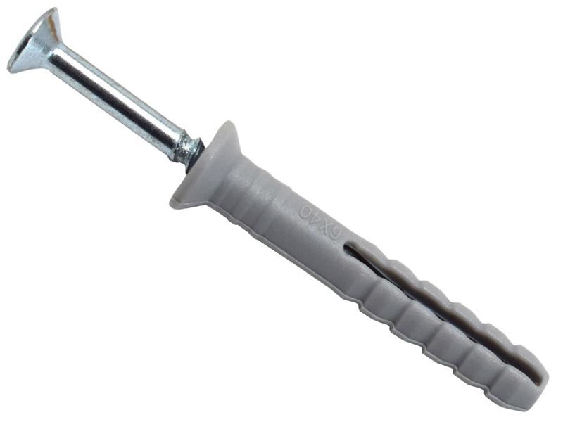 MASONMATE® Fixation en nylon à frapper 6 x 40mm, boîte de 150