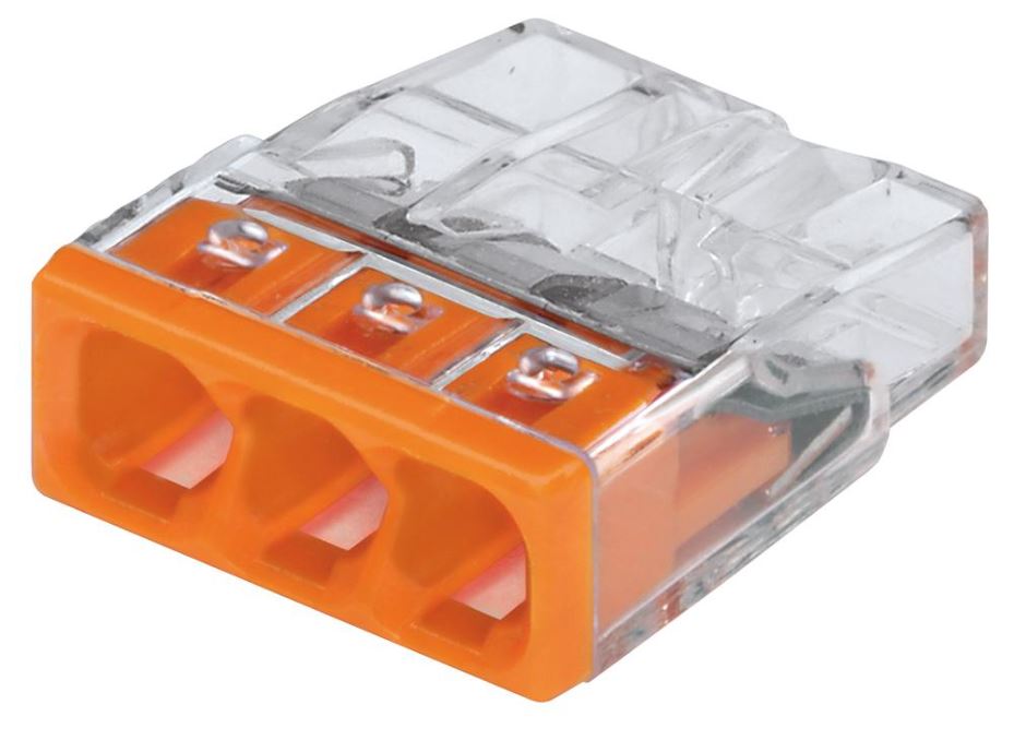 WAGO 2773-403 3-weg Push-in draadverbinder, 12-20AWG, 4mm², Oranje