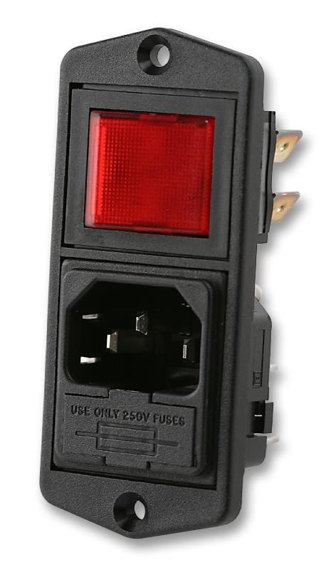 BULGIN Polysnap IEC Power Inlet Module, Red, 10A/250V