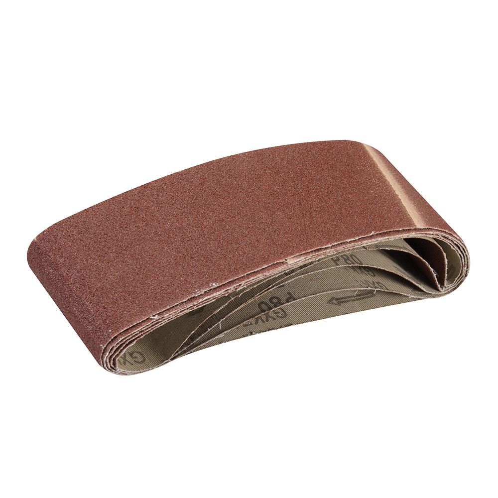 Silverline Sanding Belts 75 x 533mm, 5pk, 80 Grit, Aluminium Oxide