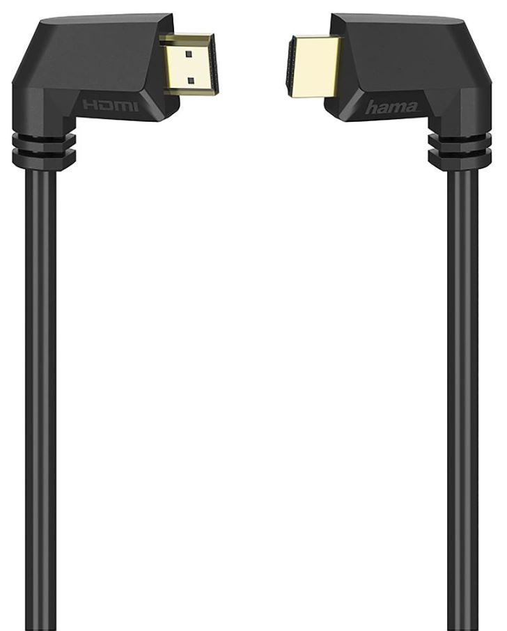 HAMA Cavo HDMI 4K High Speed ad Angolo 90°, Dorato, 1.5m