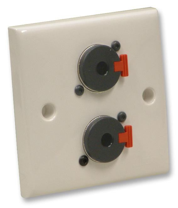 EAGLE Plaque murale avec 2 connecteurs femelles Jack 6.35mm, Blanc