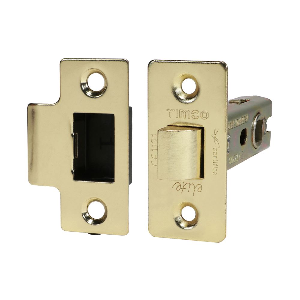 Loquet tubulaire Timco, finition laiton électrodéposé, 76 x 57 mm