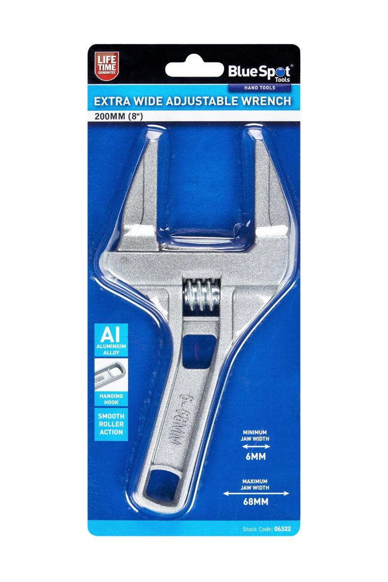 Blue Spot Tools Ευρύς Ρομαντζές Αλουμινίου, 200mm (8in), Ρυθμιζόμενος