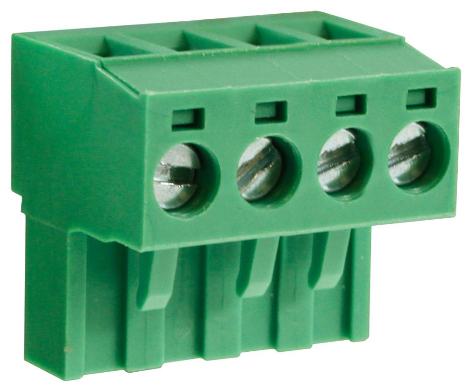 CAMDENBOSS 5mm Pluggable Rising Clamp Terminal Block, 4-Pole, 15A