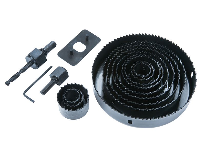 BlueSpot 16-Piece Holesaw Set for Wood & Metal, 19-127mm