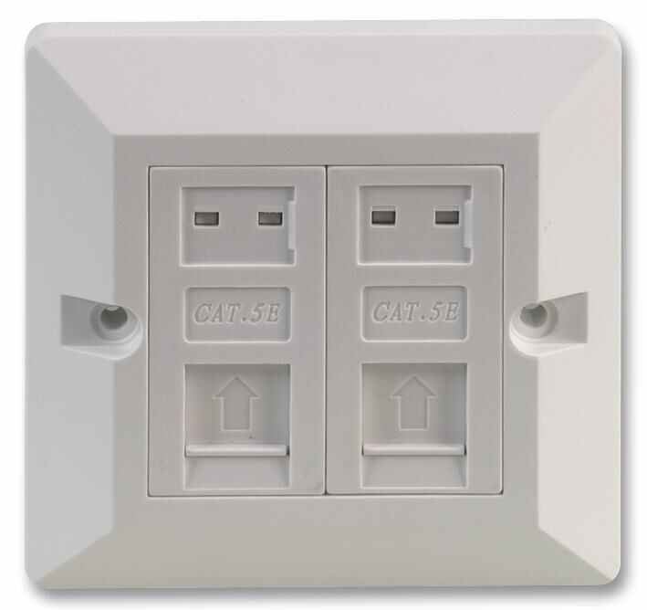 Pro Signal 2-Port Cat5E RJ45 Socket Faceplate