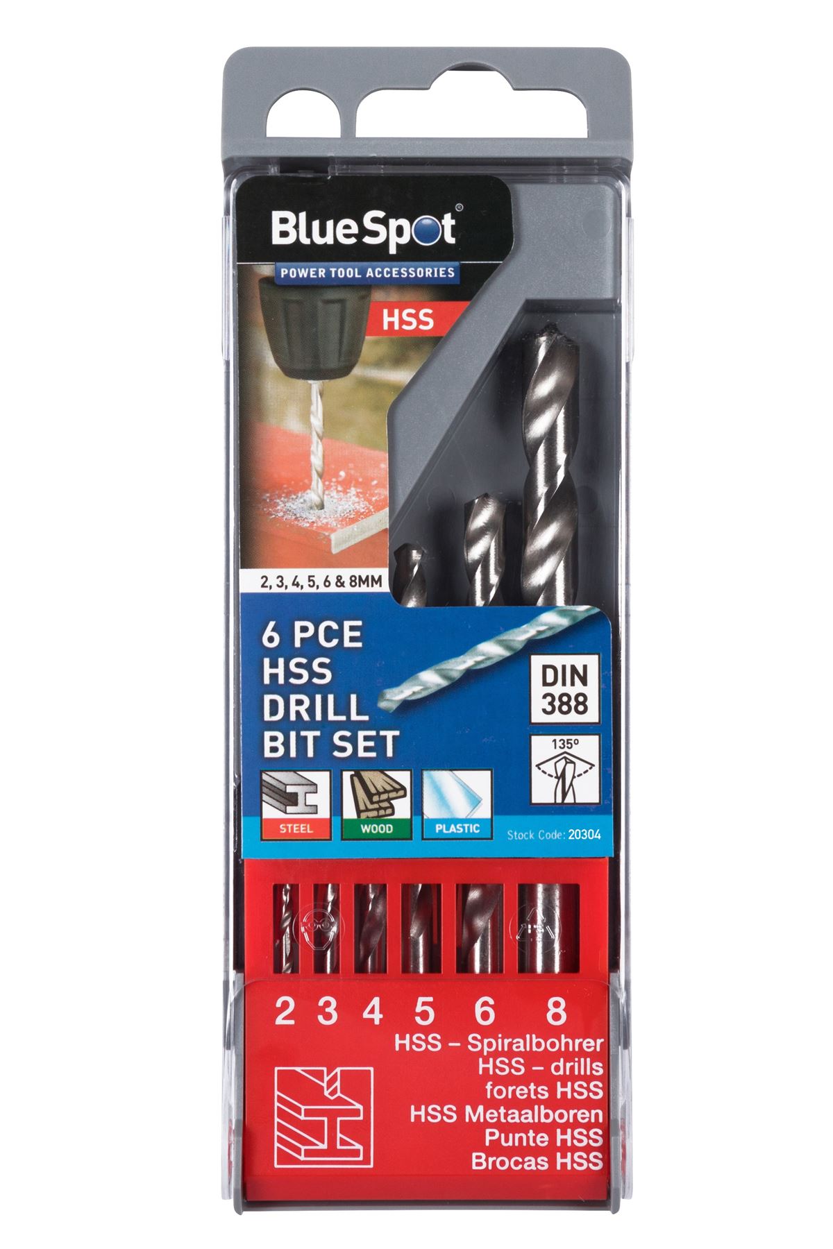 Blue Spot Tools 6-delig HSS Boorbitset (2-8mm)