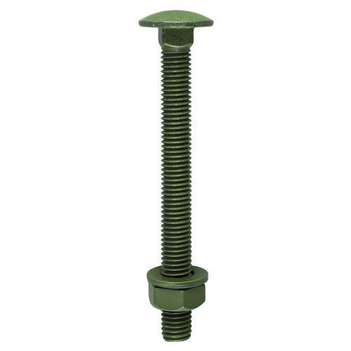 Timco M10 x 150mm Green Carriage Bolts with Nuts & Washers - 10 Pack