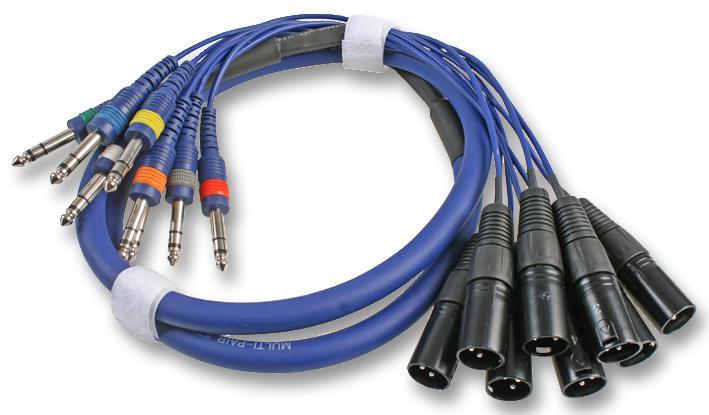 PRO SIGNAL Cavo Audio 8 Vie XLR a Jack Stereo 6.35mm, 3m Blu