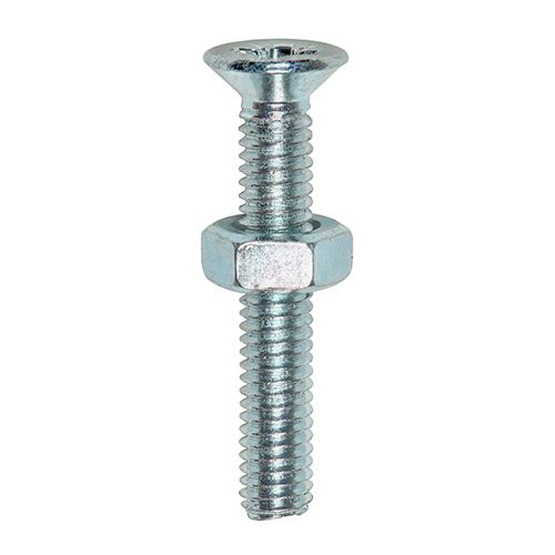 Timco M4 x 25mm Countersunk Machine Screws with Nuts, Zinc, 30-Pack