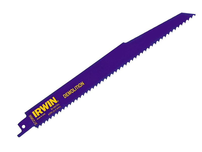 IRWIN 966R Demolition Sabre Saw Blade, 225mm, 6 TPI, Pack of 5