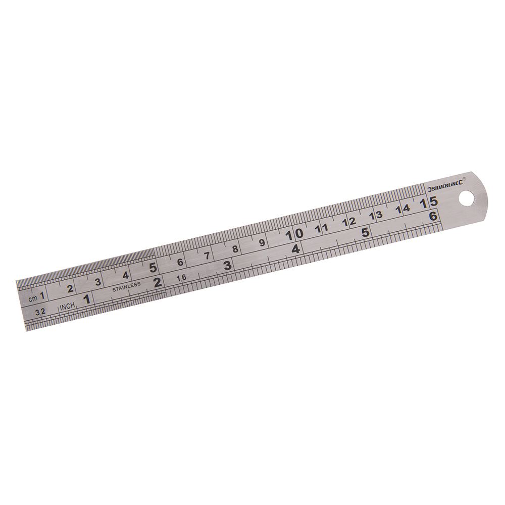 Silverline Stainless Steel Rule 150mm with Dual Scales