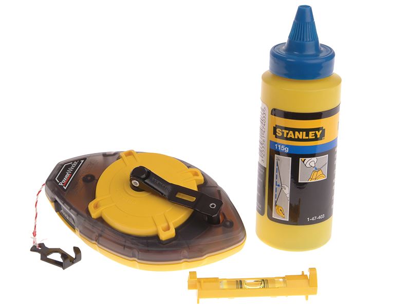STANLEY® 手工具 - 電動收線墨斗套裝 30米 連墨粉及水準器