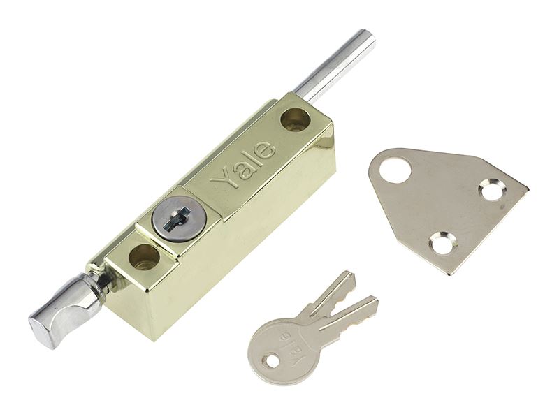 Yale P124 Brass Push Bolt with 2 Keys