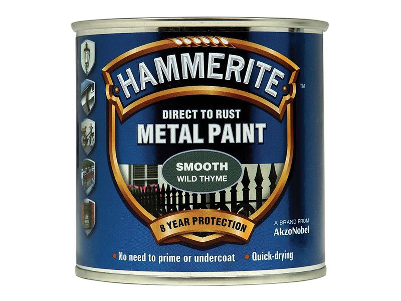 Hammerite Cat Logam Langsung Ke Karat Selesaian Licin Wild Thyme 250ml