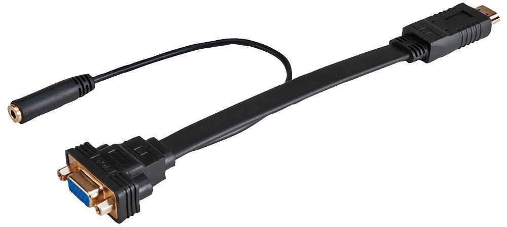 AKASA Adaptador HDMI a VGA de Perfil Bajo con Audio, 200mm