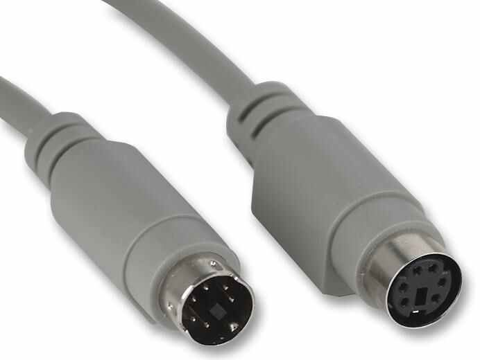Pro Signal 6-Pin Female to Male PS/2 Lead, 2m Grey