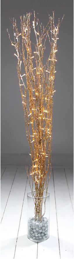 RARAION Luci Natalizie LED a Rametti 1,2m con Effetto Glitter Oro