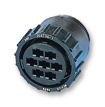 TE Connectivity Serie 3 7-Weg Vrijhangende Plug, Zwart