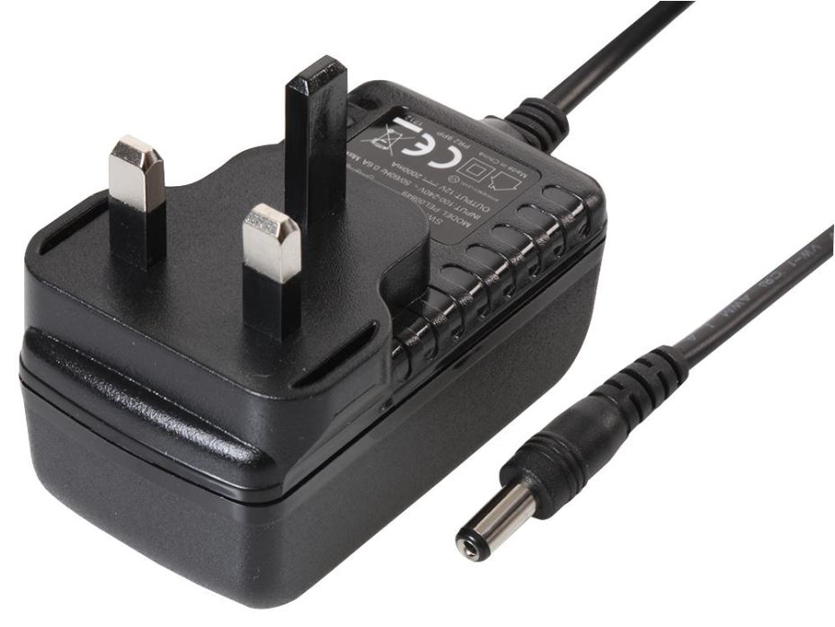 PRO ELEC ספק כוח 12V 2A 24W עם תקע UK, 2.1 מ״מ