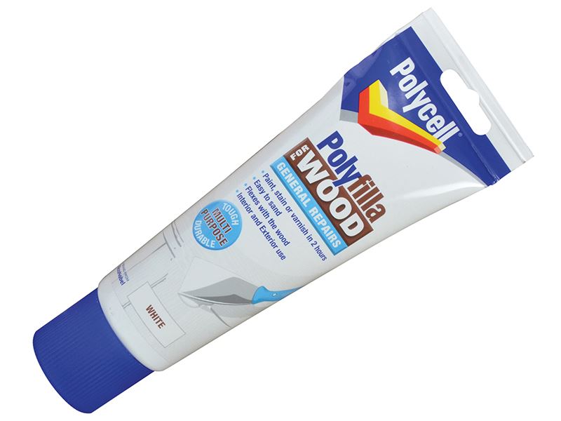 Polycell Polyfilla for Wood, General Repairs, White, 330g Tube