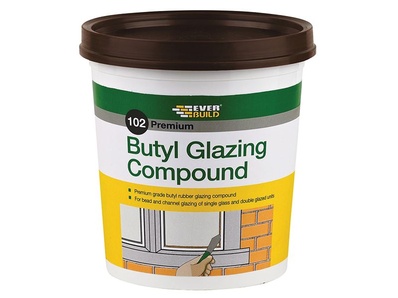 Everbuild Sika 102 Comhbheartú Gloine Butyl, Donn, 2kg