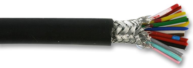 MULTICOMP PRO 20芯シールドケーブル 0.2mm ブラック 25m