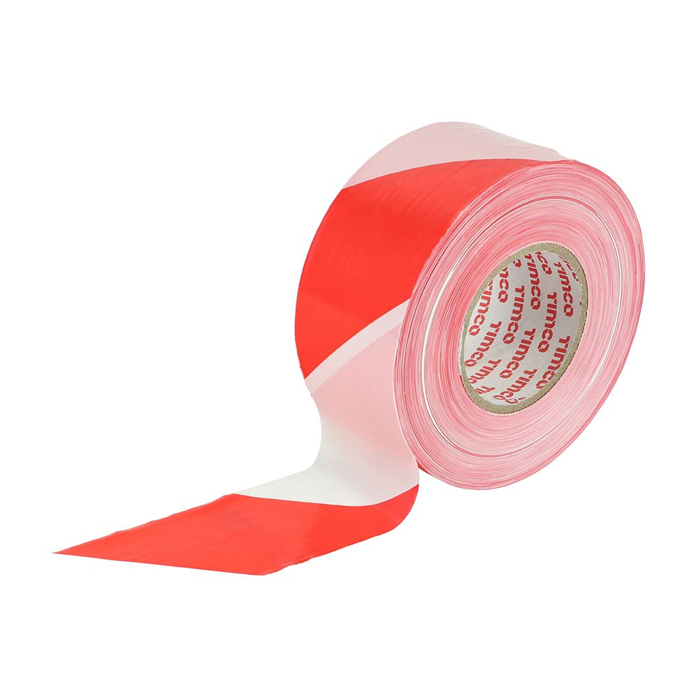 Timco Red & White Barrier Tape, 500m x 70mm