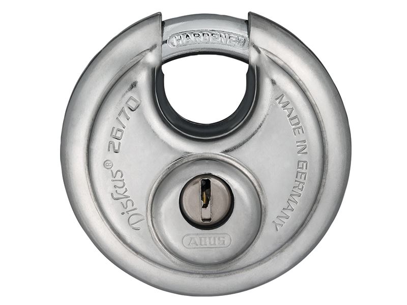 ABUS 26/70mm Diskus® Padlock, Stainless Steel, 2 Keys