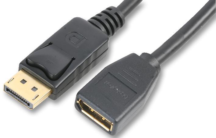 PRO SIGNAL Cabo DisplayPort 1.2 Macho/Fêmea, 2m, Preto