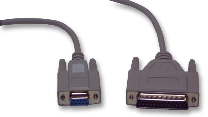 PRO SIGNAL 9 Pin Female naar 25 Pin Male D-Sub Modemkabel, 10m, Zwart