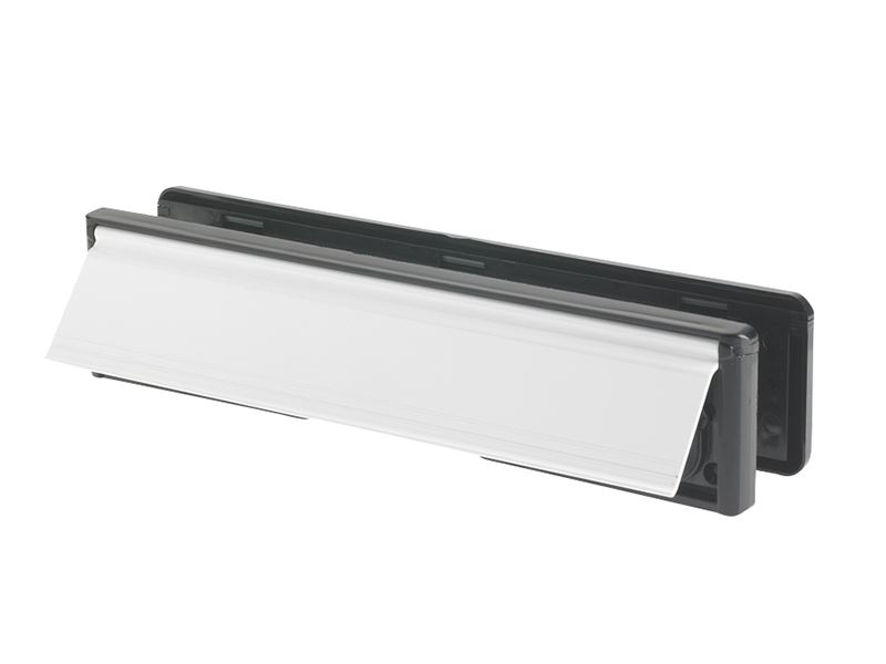 Yale White Letter Plate with Draught Seal, 300mm