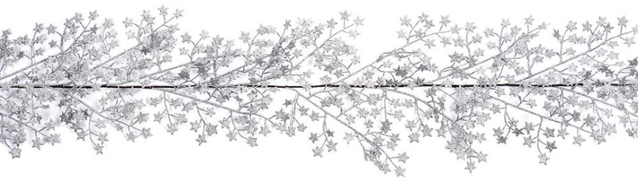 PREMIER Ghirlanda Decorativa con Stelle Argentate 1,8m