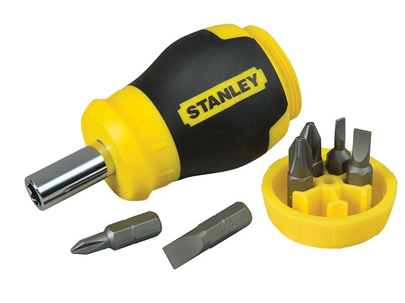 Tournevis compact STANLEY avec porte-embout magnétique et poignée bimatière