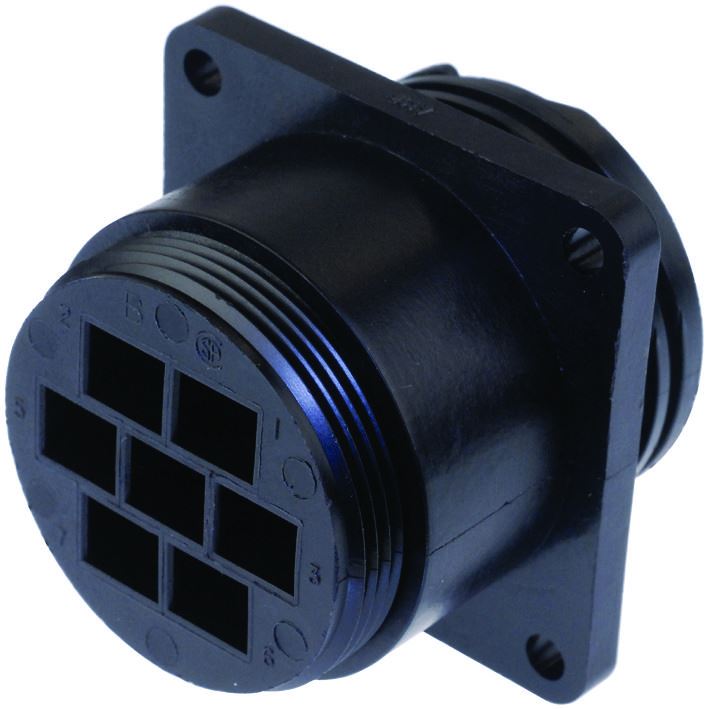 AMP TE Connectivity 206137-1 Stopcontact, 7-weg, paneelmontage