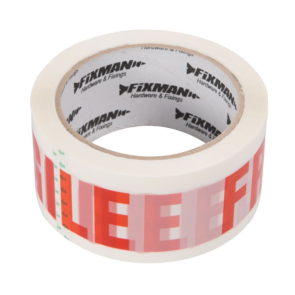 Fixman FRAGILE Packing Tape, 48mm x 66m, BOPP