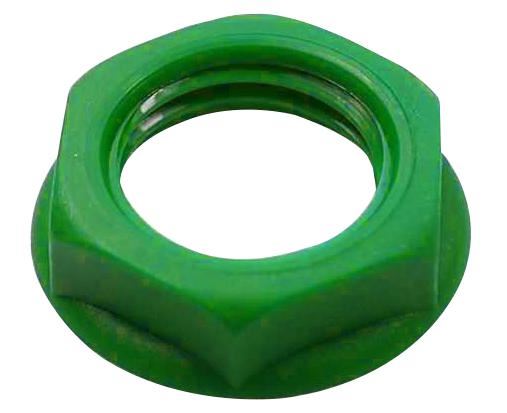 CLIFF Electronic Components Nut, Green, 10 Pack, 6.35mm