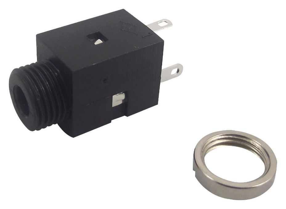 Cliff 3.5mm Stereo Jack Socket with Switch, Silver Plated