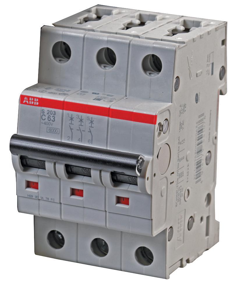 ABB Interrupteur automatique 3P 63A Type C, 277VAC, Pro M Compact S200