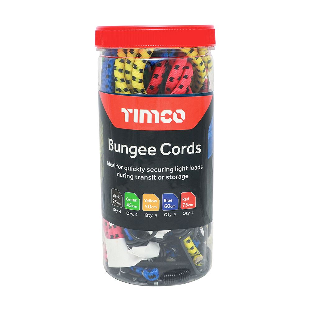 Timco - Bungee Cords - Mixed Pack (20 Stück, verschiedene Größen)