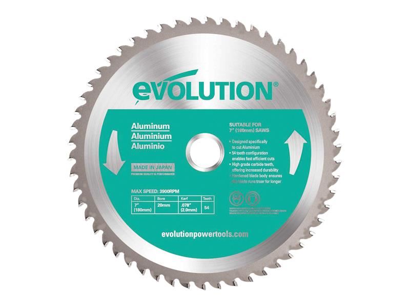 Evolution - Lame de scie circulaire pour coupe d'aluminium 180x20mm 54 dents