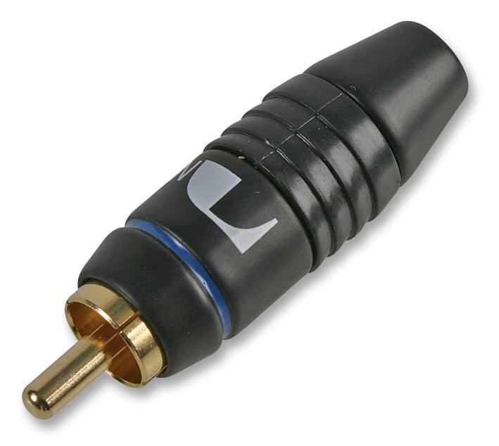 PRO SIGNAL Gold-Plated Phono Plug, Blue, 2 Contacts