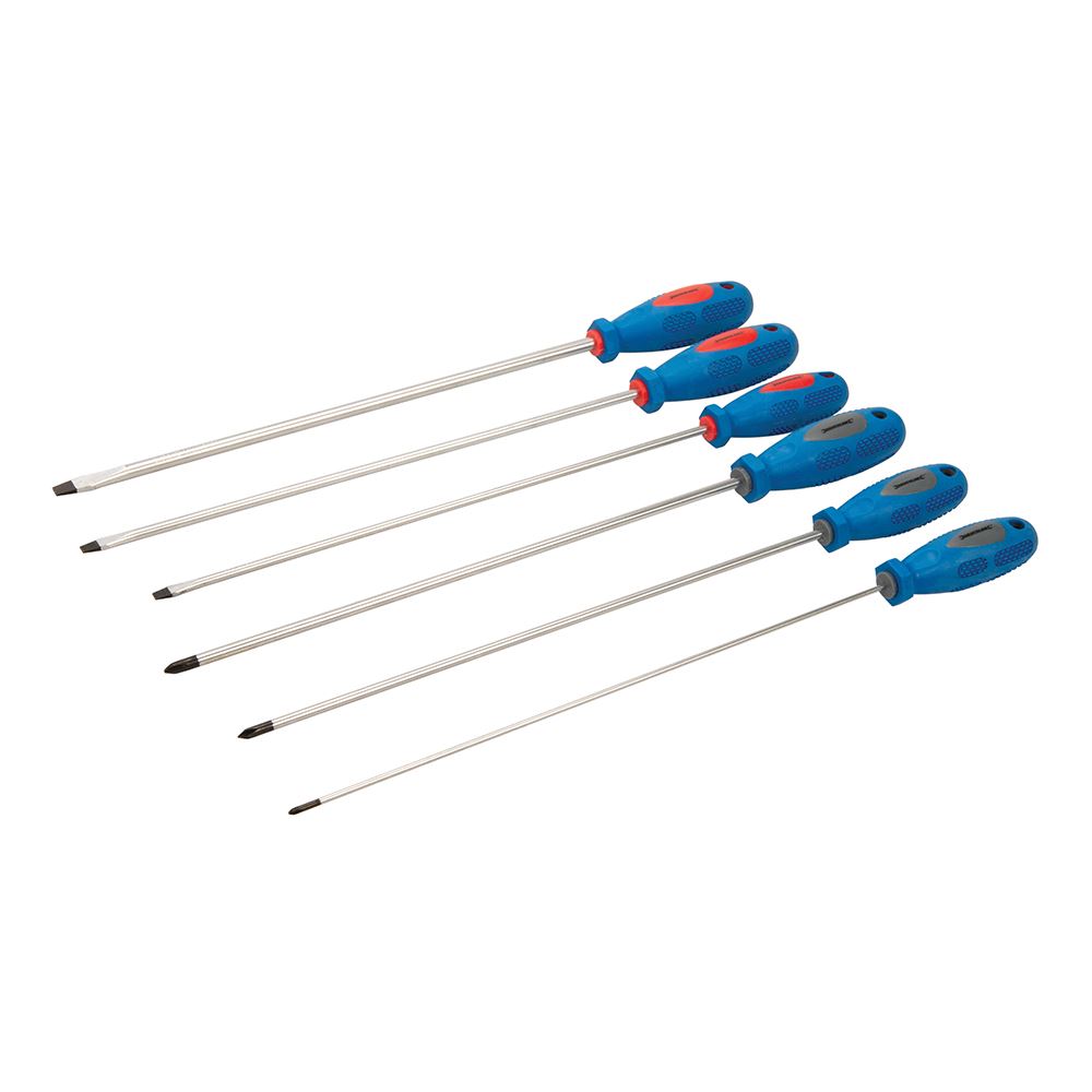 Silverline Extra-Long Screwdriver Set, 6-Piece