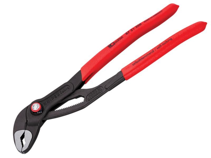 Knipex Cobra Quickset - Διαμπερείς Πένσες Μπιτονιέρ με Γρήγορο Ρύθμισης, Γωνιές