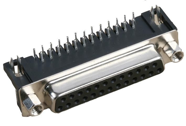 MULTICOMP PRO Presa D-Sub Angolo Retto 25 Pin per PCB con Blocco e Viti