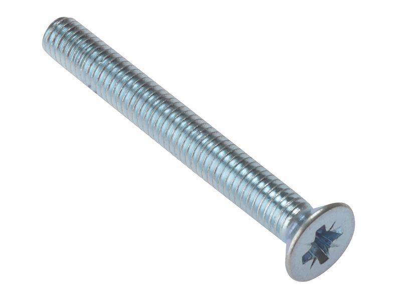 ForgeFix Pozi 兼容機器螺絲 十字沉頭鋅鍍層 M6 x 30mm 25顆裝
